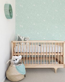 Giấy dán tường màu xanh cho bé