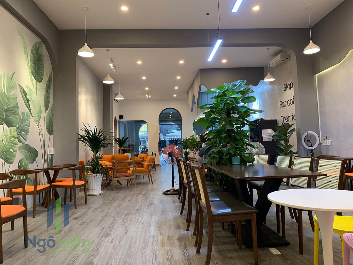 Không gian quán trà sữa khi hoàn thiện