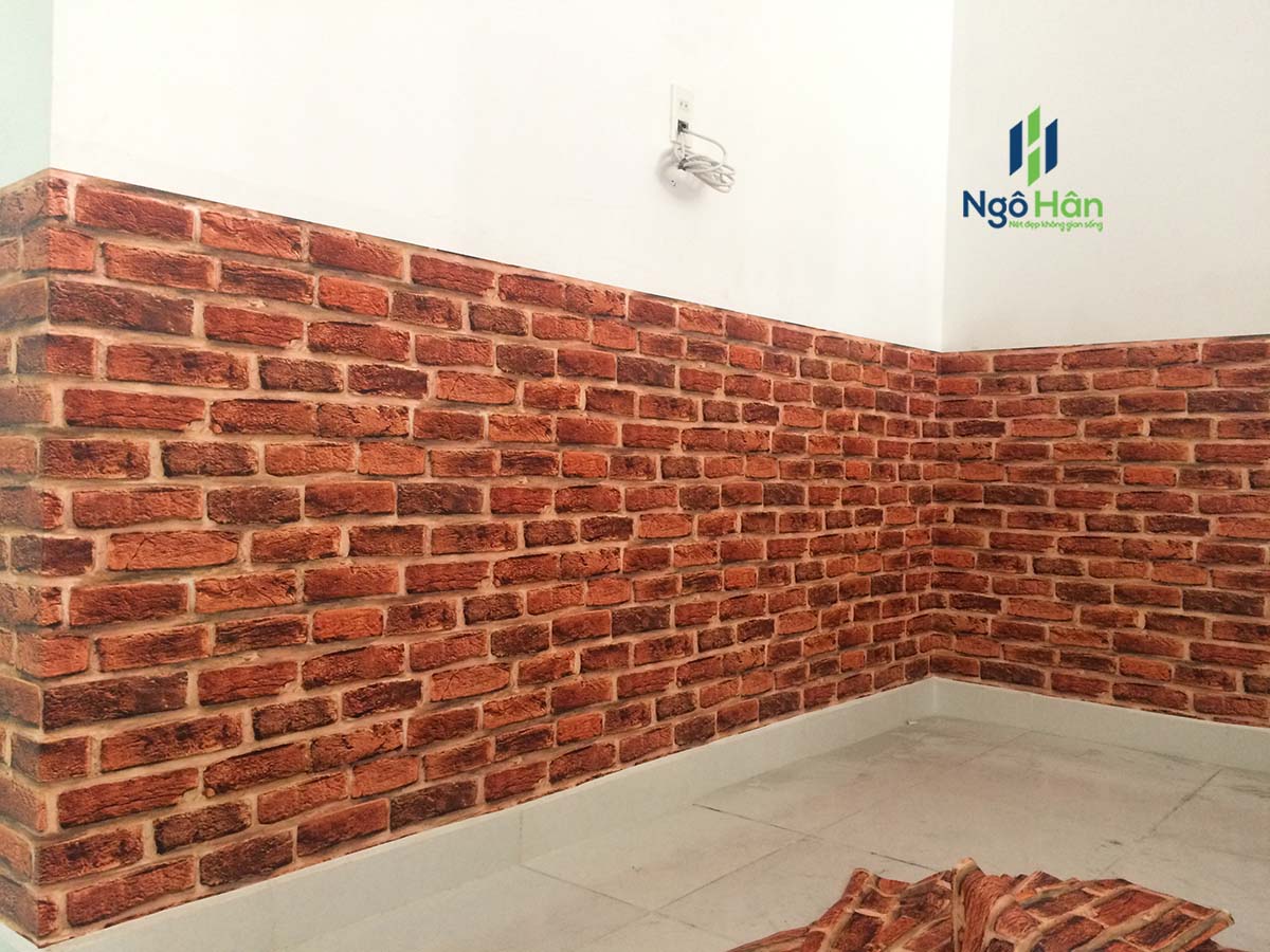Giấy dán tường giả gạch