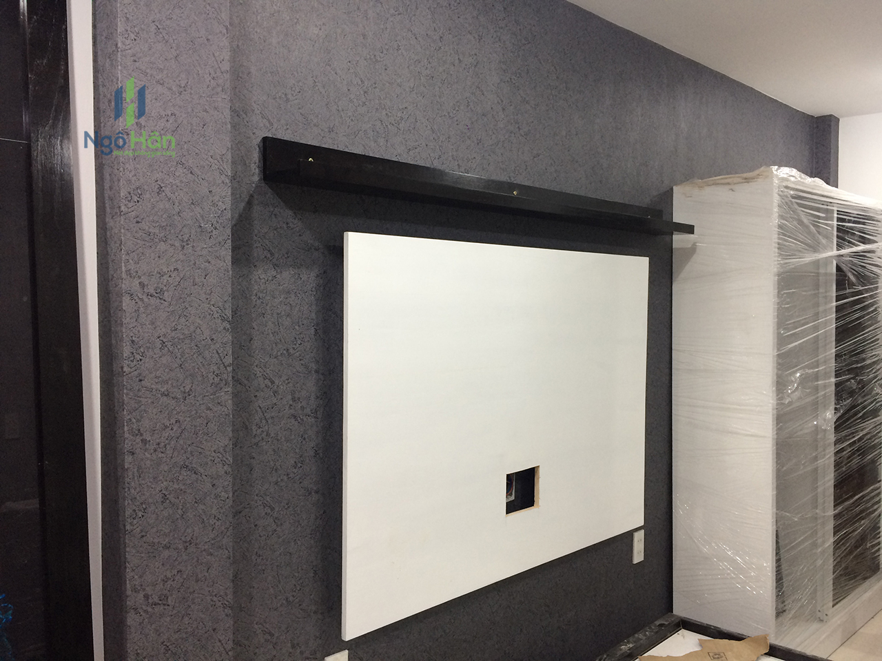 Giấy dán tường giả bê tông cho căn hộ