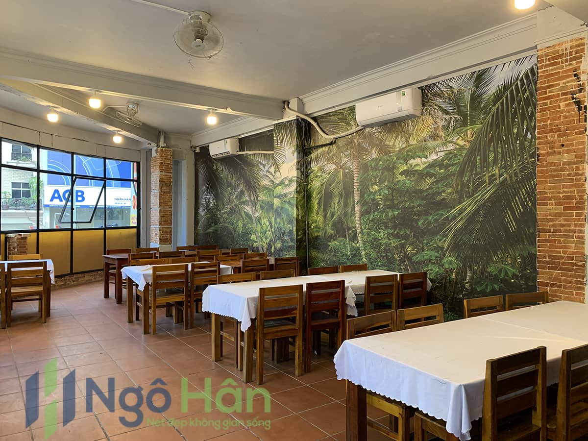 Tranh dán tường 3d phong cảnh thiên nhiên cho nhà hàng