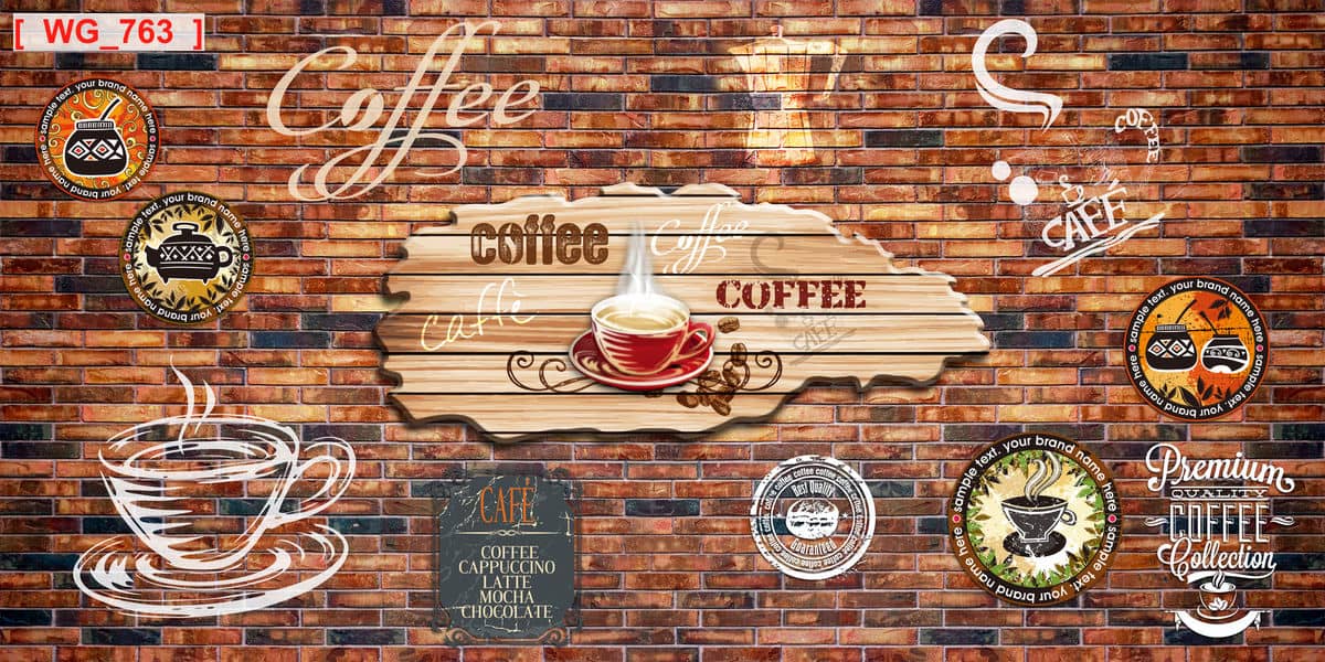 Mẫu tranh dán tường quán cafe