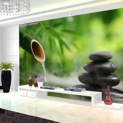 Tranh dán tường 3d spa thiên nhiên