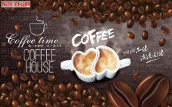 Tranh dán tường quán cafe