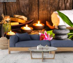 Tranh dán tường spa ấm cúng