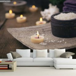 Tranh dán tường spa phòng chờ