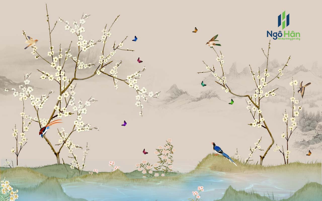 Tranh dán tường indochine 10538
