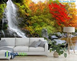 Mẫu tranh dán tường thác nước 8