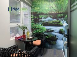 Tranh 3d thác nước phòng làm việc