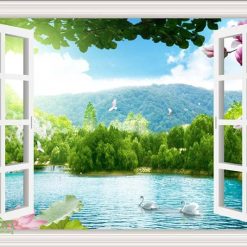 Tranh dán tường cửa sổ 3d