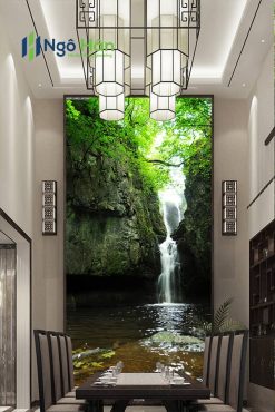 Tranh dán tường thác nước phòng ăn