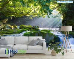 Tranh dán tường thác phòng làm việc