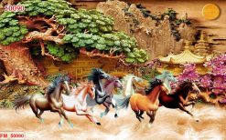 Tranh dán tường mã đáo thành công 50090