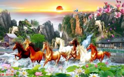 Tranh dán tường mã đáo thành công 50746