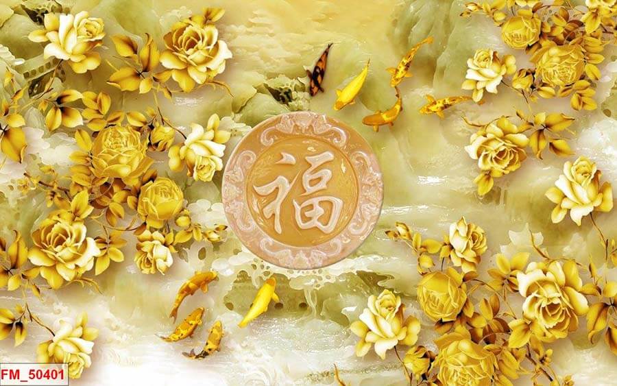 Mẫu tranh 3d cá chép