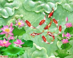 Tranh cá chép hoa sen FM50272