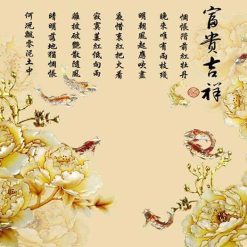 Tranh dán tường hoa sen cá chép