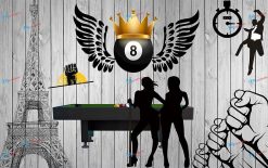 Tranh dán tường tiệm bida