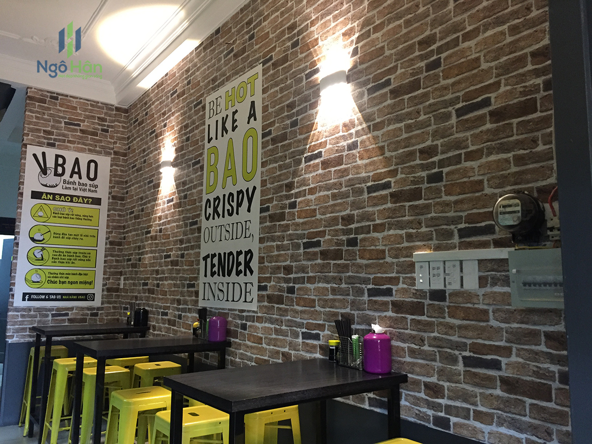 Giấy dán tường giả gạch Ngô Hân