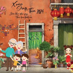 Tranh dán tường trang trí tết