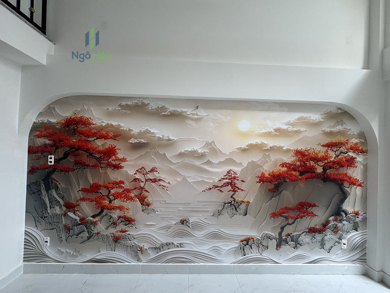 Giấy dán tường cho phòng khách rộng