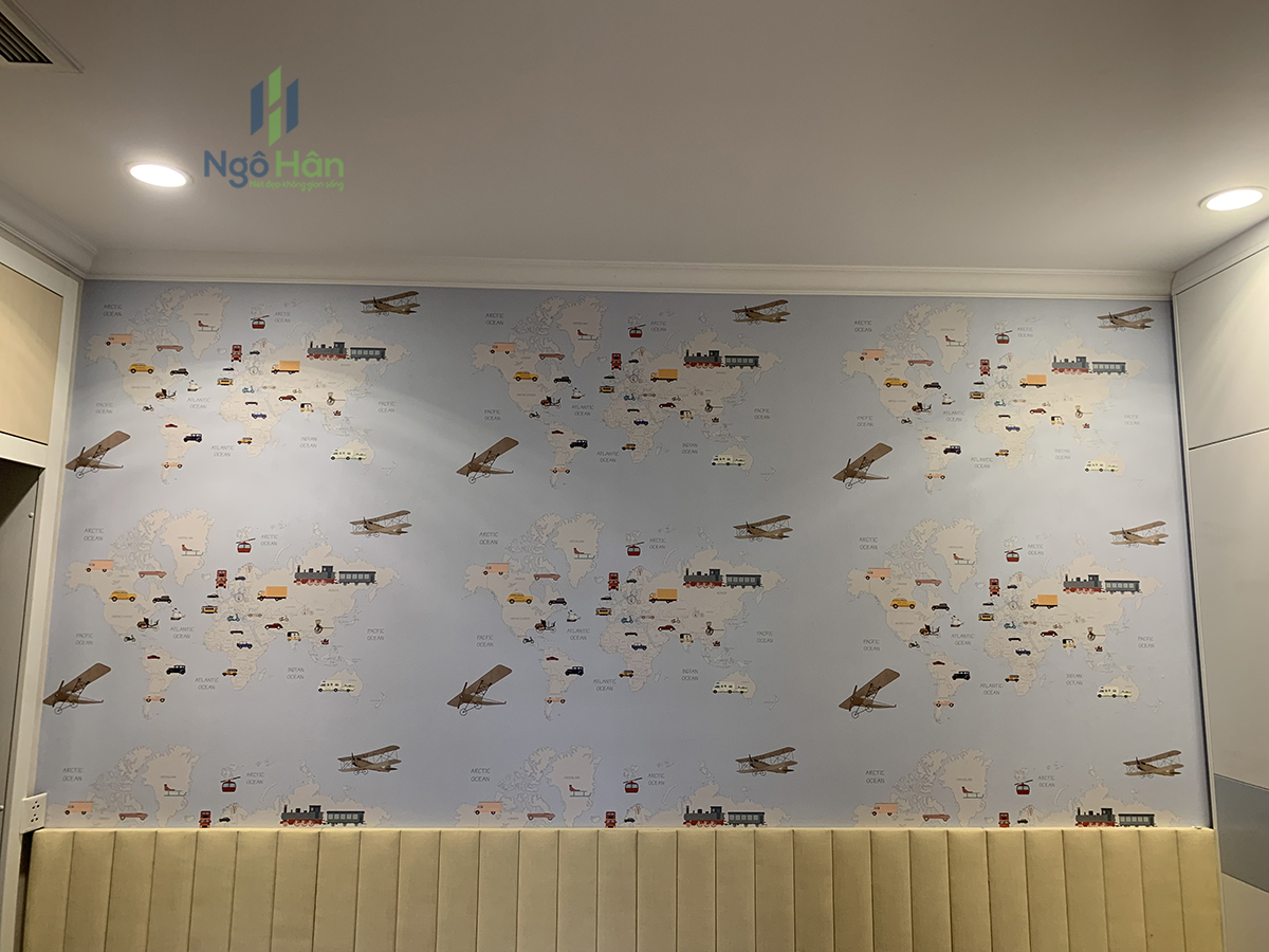 Giấy dán tường trẻ em hình máy bay